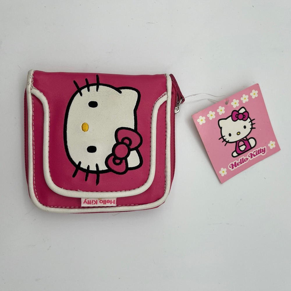 Sanrio Hello Kitty Girls OS Pink Bifold Wallet SIL-3429 Zip Around 2003 Vintage